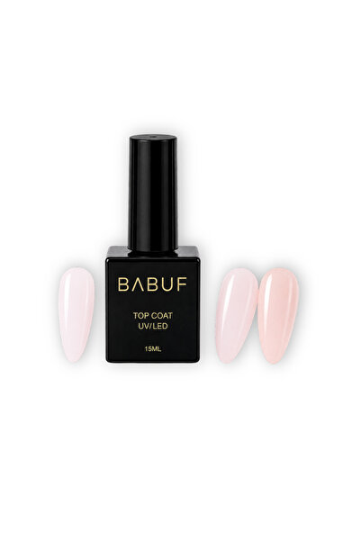 BABUF Top Coat Milky & Nude Collection TCC – Finish Lucios, Protecție UV, 15ml