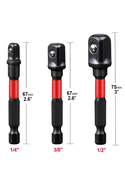 Choice 3 Pcs Rafford 6-Piece Impact Socket Adapter Set - 1/4", 3/8", 1/2" Dri...