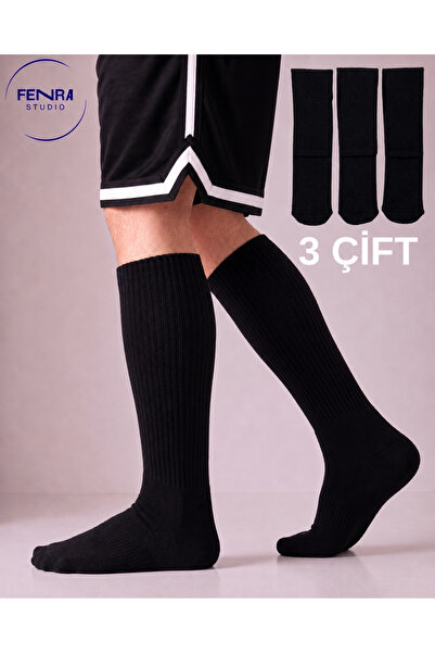 FENRA STUDIO Soft Cotton Thick Towel Black Heel-Free Comfortable Tube Sport S...
