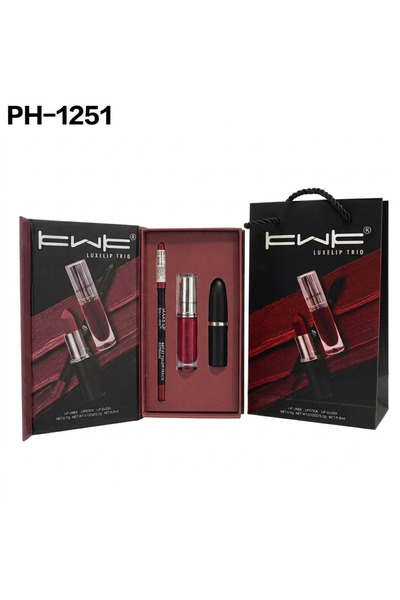 KWK Long-lasting lipstick set + lip gloss + lip liner PH-1251