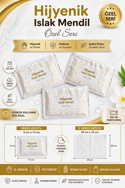 maycup Tekli Islak Mendil (TEK KULLANIMLIK)9cm*14cm Özel Seri 100 Adet Karışı...