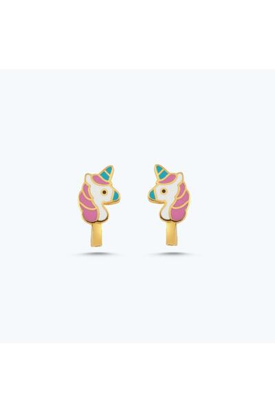 Altınbaş Altın Çocuk Unicorn Küpe