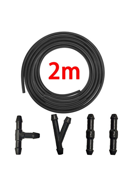 Choice1 Black 5PCS Car Windshield Wiper Spray Nozzle Kit Natural Hose Accesso...