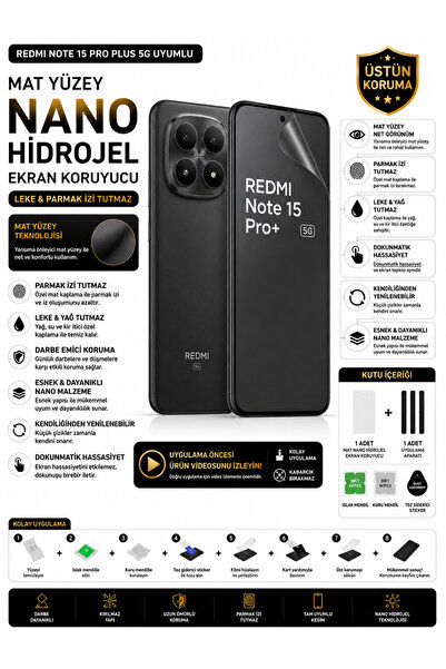 Astakos Redmi Note 15 Pro Plus 5G Uyumlu Mat Nano Hidrojel Leke ve Parmak İzi...