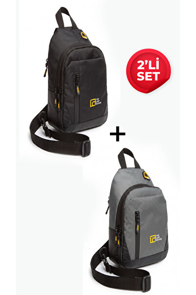 the loop design Unisex Çapraz Askılı Göğüs Ve Omuz Çantası Body Bag İkili Set