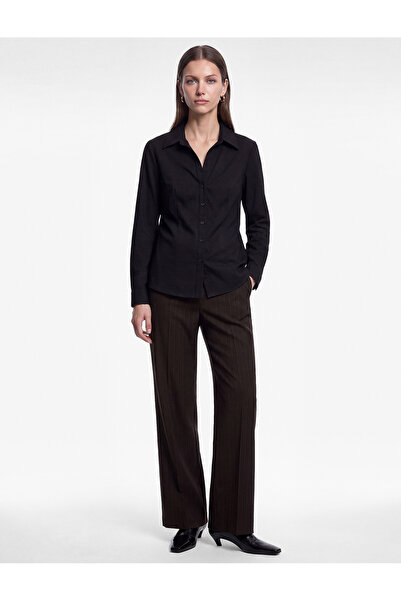 Koton Slim Fit Buttoned Classic Collar Long Sleeve Poplin Shirt