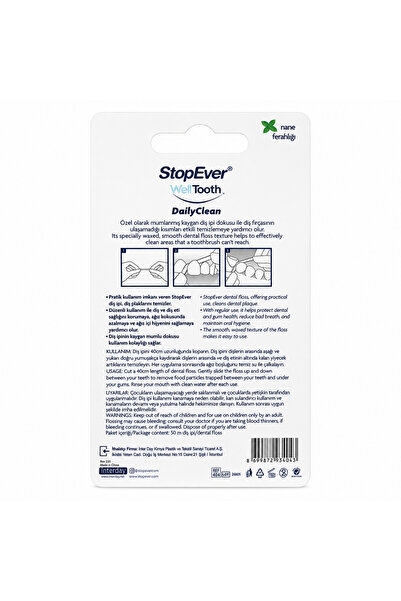 StopEver Well Tooth Daily Clean Diş İpi 50 M