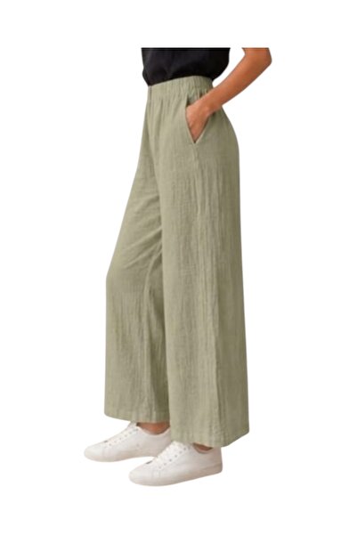 estewoman Muslin 100% Cotton Pocket Detailed Trousers