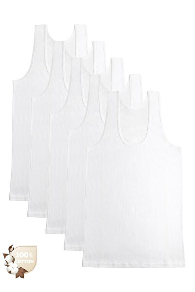 Donella 5-Pack White Men's Tank Tops