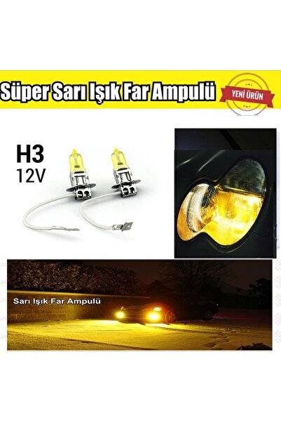 Universal H3 JDM Süper Sarı Işık Far Ampul 12V 100W-55W