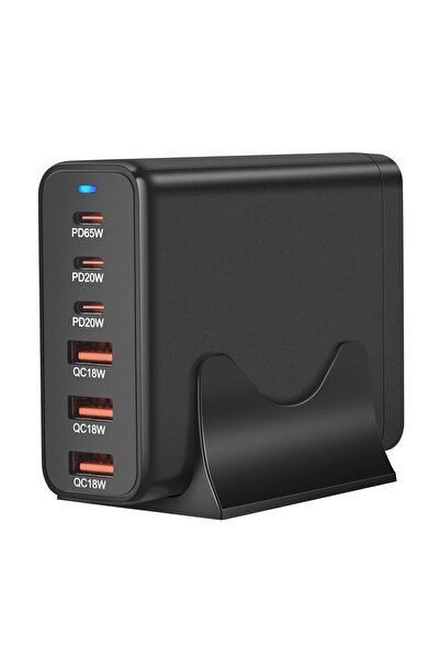 Choice US Plug Black 120W GAN Multi USB Charging Station 6 Port Hub Type C Ch...