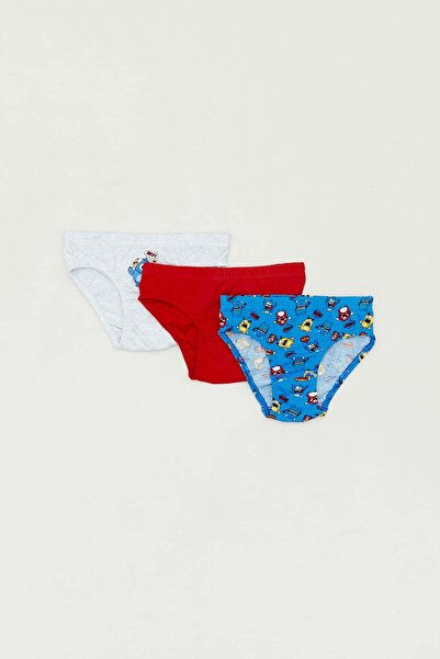 Fulla Moda Set de 3 chiloți cu imprimeu monstru pentru băiat