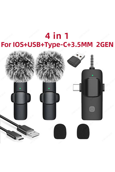 Choice1 2 ميكروفون لاسلكي من نوع Mic-4 In 1 4 In 1، ميكروفون ذكي لتقليل الضوض...