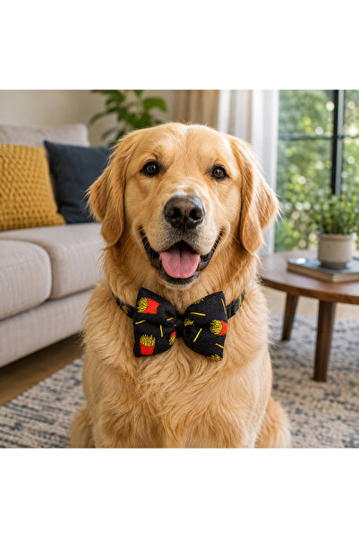 PATİMİO Ayarlanabilir Kedi Köpek Papyonu Fries