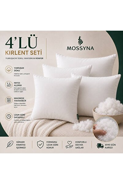 Mossyna 4'lü Ultra Dolgun Kırlent İç Yastık Boncuk Silikon Farklı Ebat Seçene...