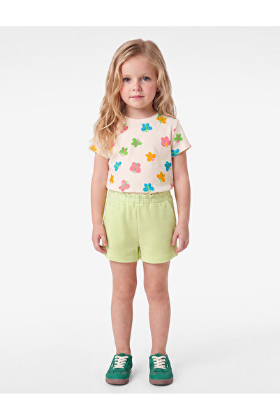 Koton Mini pantaloni scurți din bumbac texturat cu talie elastică