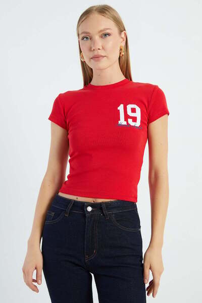 Fulla Moda 19 Printed Slim Fit T-Shirt