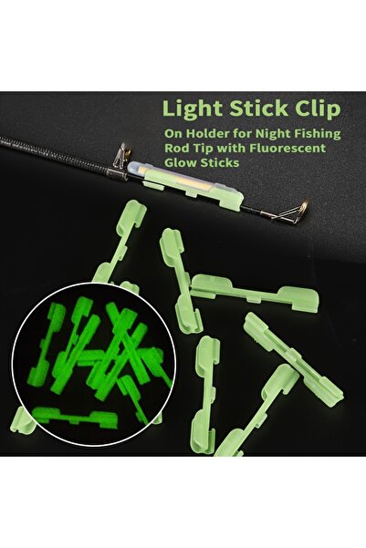 Choice M 10PCS 10pcs Fishing Glow Sticks Holder Clip, Luminous Stick Rod Clip...