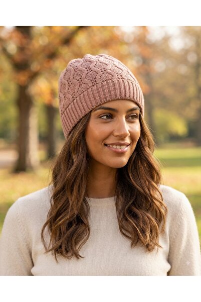 Fonem Women's Leona Wool Beret Fo 2750 Salmon Recycled Wool Blend, Lined and ...