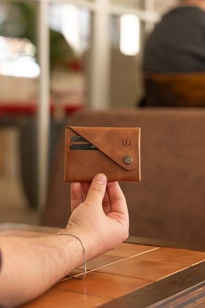 Getto Deri Origami Hakiki Deri Kişiye Özel İsim Baskılı Cüzdan