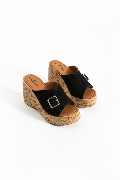Madam Tarz Mnr-1011 Filled Sole Belt Detail Slippers