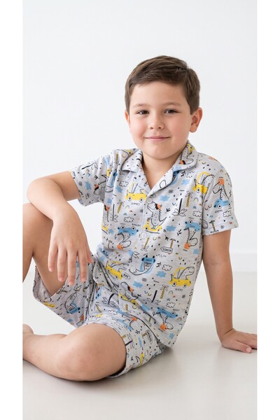 DANBİ Boy's 4,5,6,7,8,9,10,11 Years Old Summer Pajama Set 30/1 Single Jersey ...
