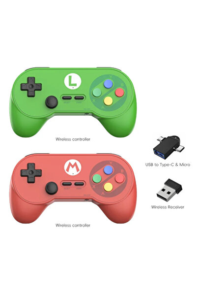 Choice Red and Green PC07 Wireless Controller Retro Gamepad, Plug and Play fo...