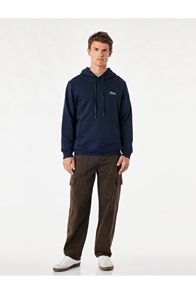 Koton Three Thread Long Sleeve Printed Hooded Sweatshirt