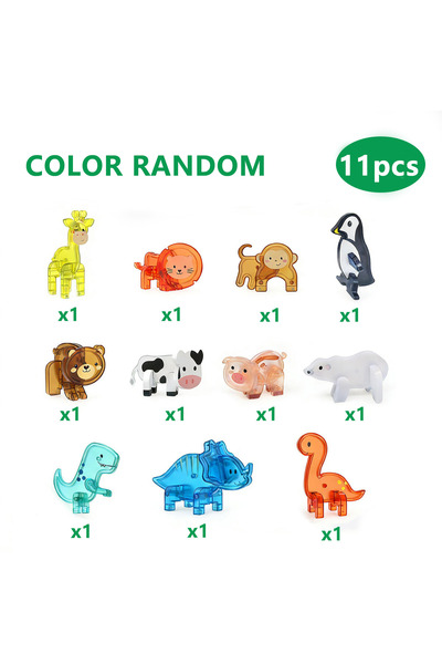 choice2 11 pieces Magnetic Tile Toy Accessories, Small Animals, Children's Pu...