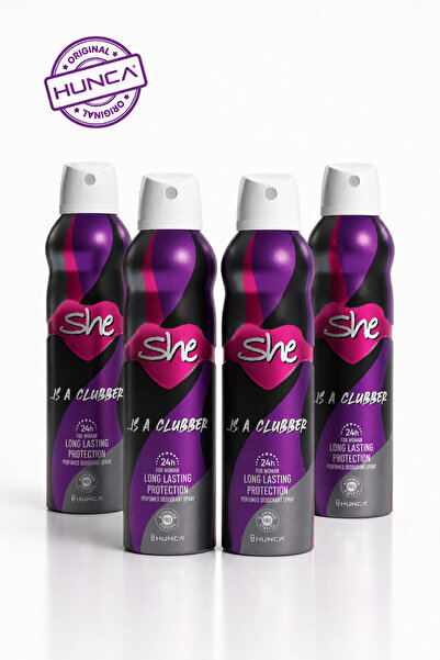 She Women Deo Clubber 150 ml X 4 Adet
