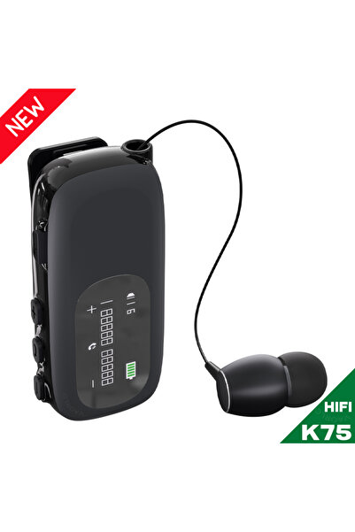Choice سماعة أذن K75 Lavalier Business Bluetooth 5.4 باللون الرمادي للتحدث/ال...