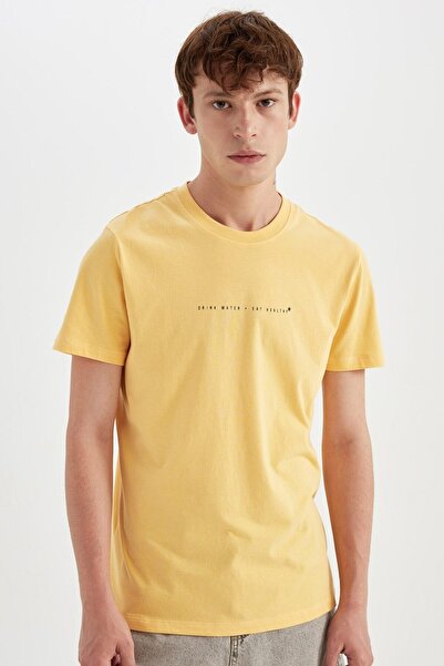 DeFacto Slim Fit Crew Neck Printed Short Sleeve T-Shirt C2077AX24SM