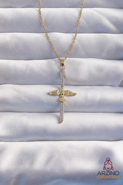 Generic Brand 316L Steel Chain Gold Color Zircon Stone Phoenix Pendant