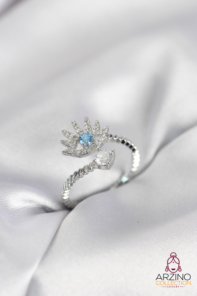 Generic Brand Silver Color Eye Model Zircon Stone Women's Ring