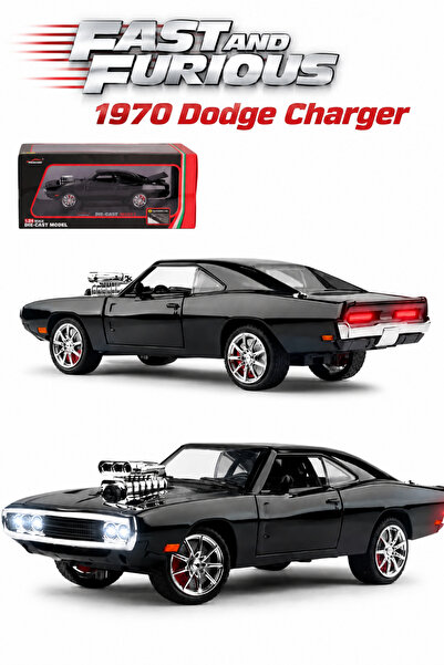 TUENGİ STORE 1:24 Fast and Furious 1970 Dodge Charger Metal Premium Model Car...