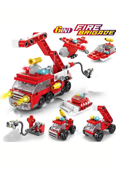 Choice 8612-7 142Pcs City Fire Truck Fighting Building Blocks Sets Fire Briga...
