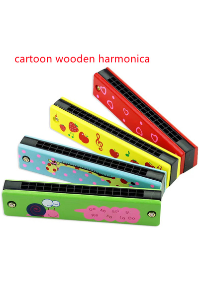 Choice Random Color 6PCS Wooden 16-Hole Harmonica Music Toy Children's Birthd...