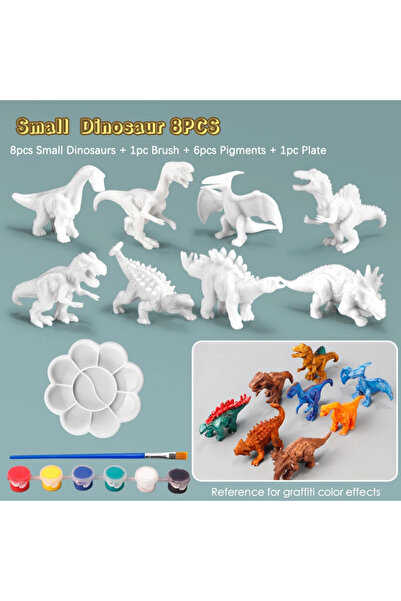 Choice1 style C 8PCS 6/8Pcs Painted Graffiti Dinosaur White Embryo Animals Mo...