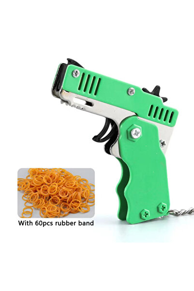 Choice green Metal Burst Band Toy - Mini Folding Launcher Toy With Keychain A...
