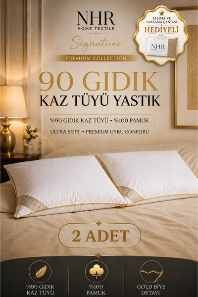 NHR 100% Feather Filling, 90% Gıdik Antibacterial, Sleeping Pillow / 50X70 10...