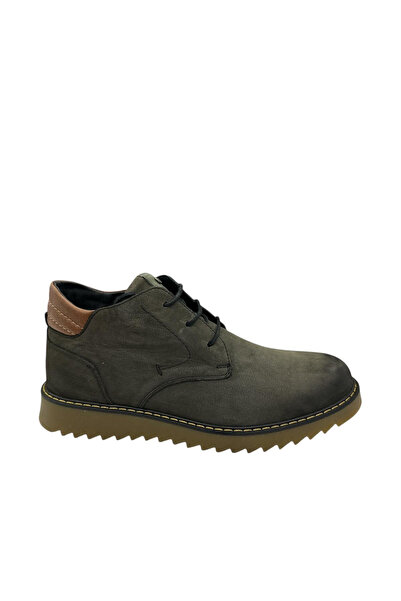 JAMES FRANCO 6210 44858 Anthracite Genuine Leather Men's Boots Khaki Green