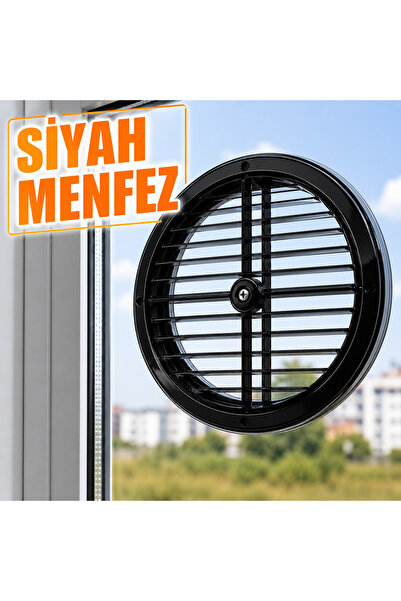 CinaMax Doğalgaz Menfezi Siyah Kalorifer ve Kombi Havalandırma Menfezi Plasti...