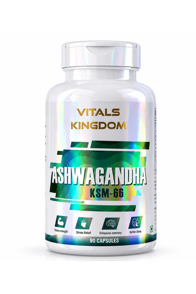 Vitals kingdom كبسولات أشواغاندا KSM-66 بتركيز 500 ملغ - 90 كبسولة