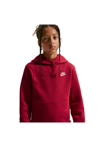 Nike K NSW CLUB FLC HDY LBR FD3000-608 Μπορντό