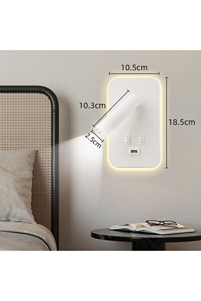 Choice warm and white 2PCS White Reading Wall Lamp with USB 13W Rotatable Bed...