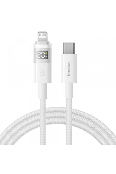 Baseus Cablu de date și încărcare USB-C - Lightning Display 2, 20W, 2m, Alb P...
