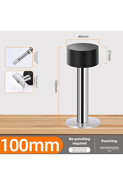 Choice3 silver 100mm Door Stopper Self Adhesive Wall Floor Protector Heavy Du...