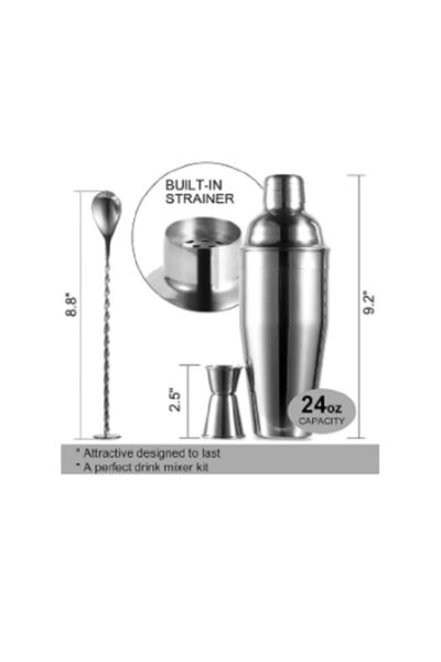 Generic Brand 3 Piece Cocktail Set 750 ml Advantageous Shaker Package