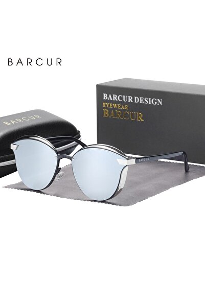 Choice Silver Mirror BARCUR Style Polarized Sunglasses For Women Catmore Roun...