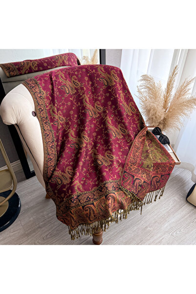 choice2 wine red Tassel Blanket Design Thick Pashmina New Winter Warm Shawl W...